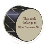 Bass Drum Bookplate Customizable Sticker Template
