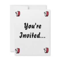 Bass Drum Marching Red with Mallet Clear Head Invitations