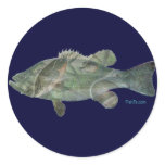 Bass feeding inside the bass-Great Mural effect Round Sticker