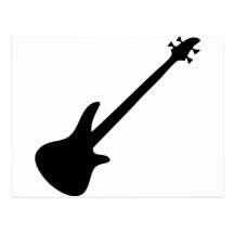 bass guitar bassist postcard