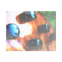 Bass guitar control knobs grunge look tiger eye stretched canvas prints