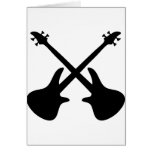 bass guitar crossed greeting cards