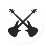 bass guitar crossed sticker