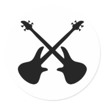 bass guitar crossed sticker