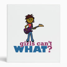 Bass Guitar Girl Binders