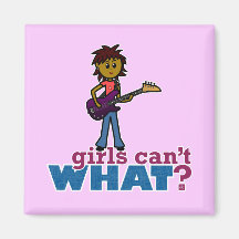 Bass Guitar Girl Magnets