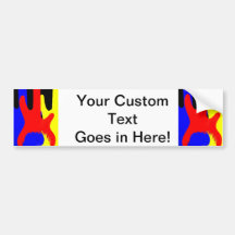 Bass Guitar Painting Abstract Bright Colours Bumper Stickers