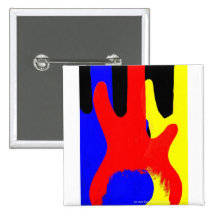Bass Guitar Painting Abstract Bright Colours Pinback Button