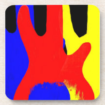 Bass Guitar Painting Abstract Bright Colours Drink Coasters