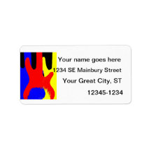 Bass Guitar Painting Abstract Bright Colours Personalized Address Label