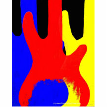 Bass Guitar Painting Abstract Bright Colours Photo Cut Out