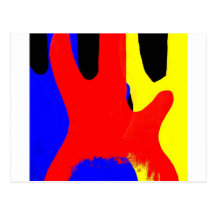 Bass Guitar Painting Abstract Bright Colours Postcard