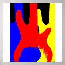 Bass Guitar Painting Abstract Bright Colours Print