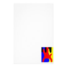 Bass Guitar Painting Abstract Bright Colours Stationery Paper