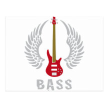 bass guitar postkarte
