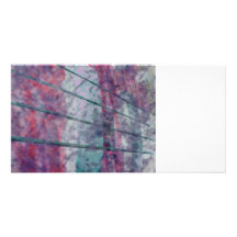 Bass guitar strings pickups pink grunge tiger eye custom photo card