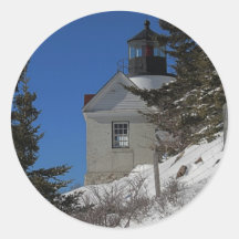 Bass Harbor Light in Winter Stickers