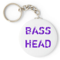 Bass Head keychain (purple text)