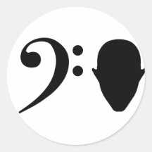 Bass Head Round Sticker