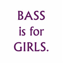 Bass is for girls purple text acrylic cut outs