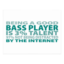 Bass Player 3% Talent Post Cards