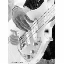 Bass player , bass and hand, negative image photo cut out