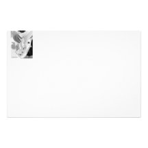 Bass player , bass and hand, negative image stationery design