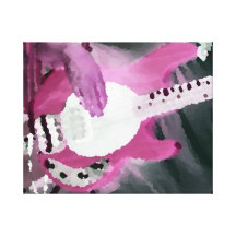 bass player painterly invert mag four string bass stretched canvas prints