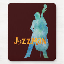 Bass Playing Jazzman Mousepads