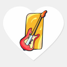 Bass , Red with yellow background graphic Stickers