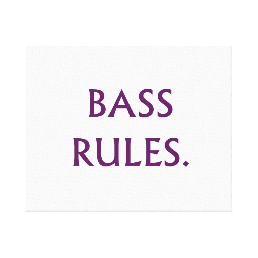 Bass Rules purple text Canvas Prints