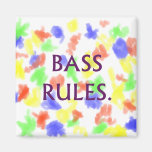 Bass Rules purple text Magnet