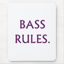 Bass Rules purple text Mouse Pad