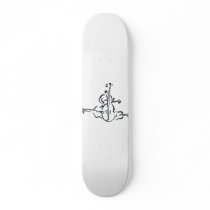 Bass, Upright and Electric Outlines with Man Skateboard
