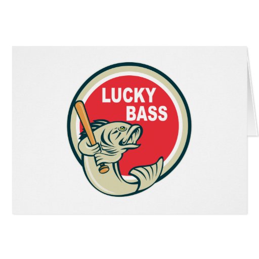 Bass with baseball bat lucky bass card
