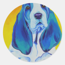 Basset #1 round sticker