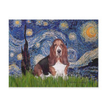 Basset 1 - Starry Night Post Card