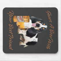 Basset Drinking a beer