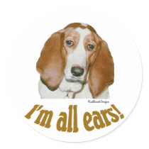 Basset Ears Sticker