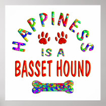Basset Happiness Poster