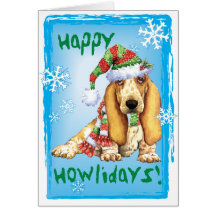 Basset heureux de Howliday Cartes De Vœux