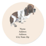 Basset Hound Address Label Round Stickers