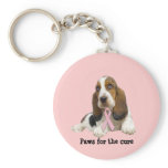 Basset Hound  Breast Cancer Keychain