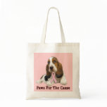 Basset Hound Breast Cancer Tote Bag