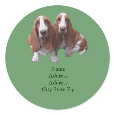 Basset Hound Buddies Address Label by normagolden
