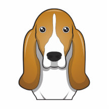 Basset Hound Cartoon Portrait Photo Cutout