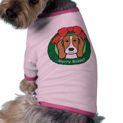 Basset Hound Christmas Dog T Shirt by dogcartoons
