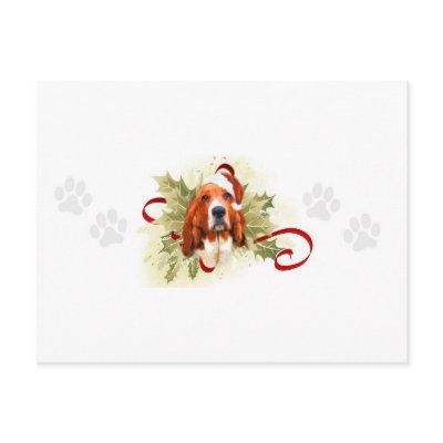 Basset Hound Christmas Postcards by jaisjewels