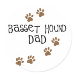 Basset Hound Dad Round Stickers