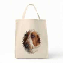Basset Hound Dog Grocery Tote Bag